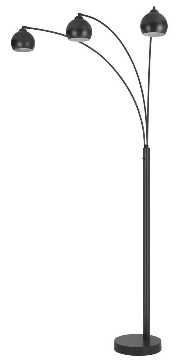 The Carley floor lamp offers flexible three-light functionality in a sophisticated charcoal grey finish. At over 7.5 feet tall with a 39-inch reach, it provides excellent ambient and task lighting for larger spaces.