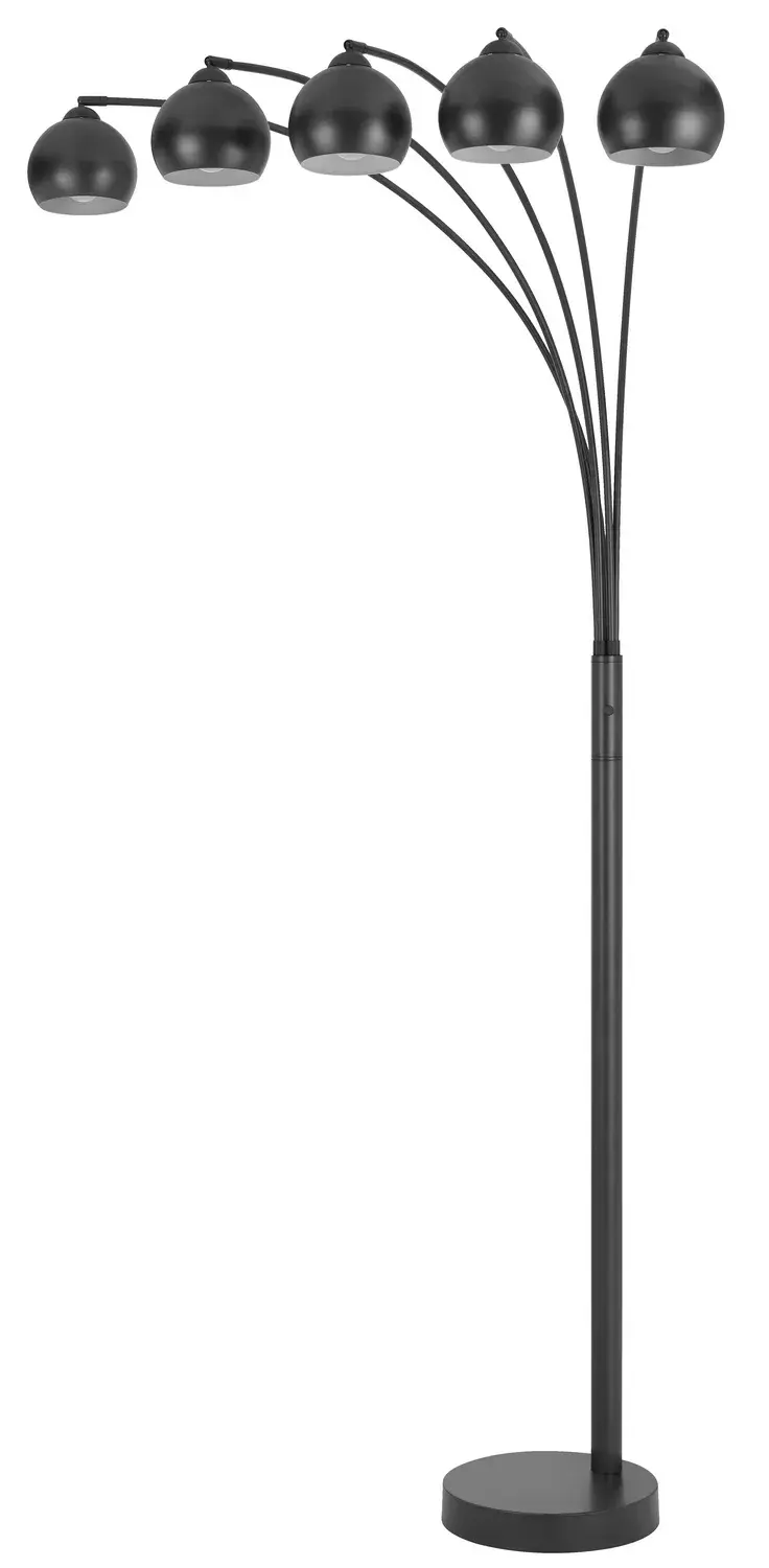 Carley Five Light Floor Lamp in Charcoal Grey