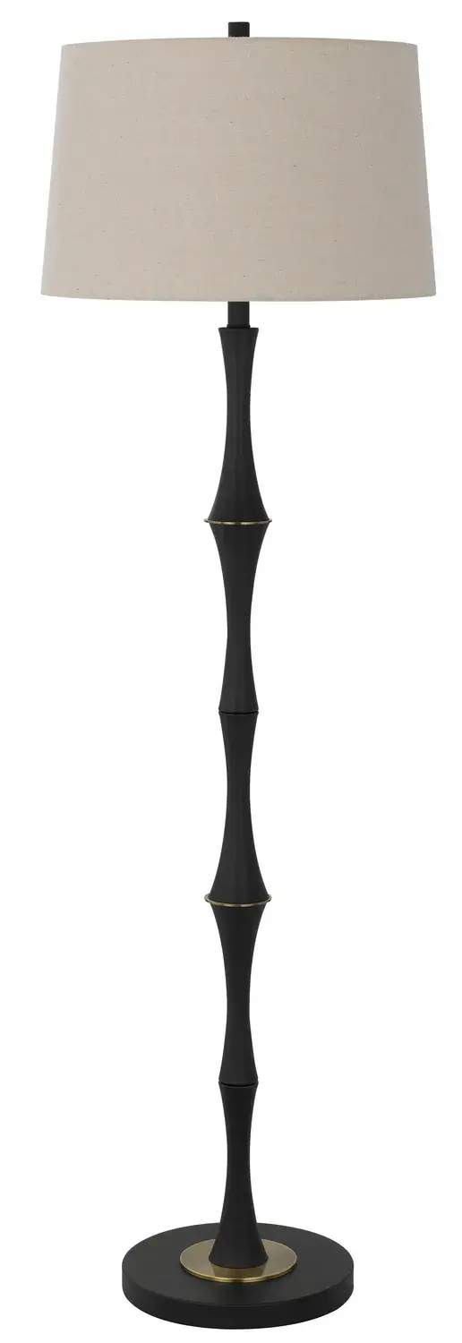 Salter One Light Floor Lamp in Matte Black/Antique Brass
