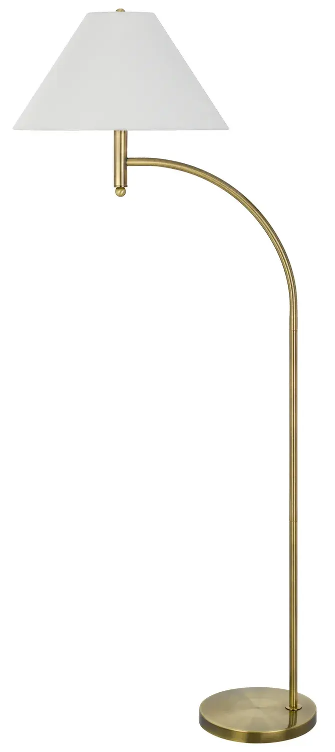 Mosley One Light Floor Lamp in Antique Brass