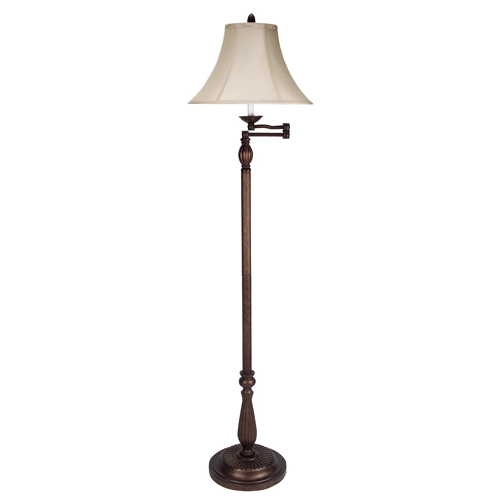 150W 3-Way Swing Arm Floor Lamp in Antique Rust