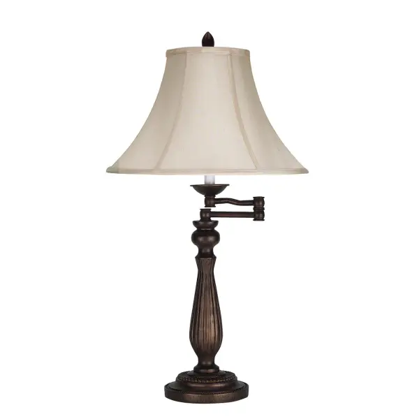 150W 3-Way Swing Arm Table Lamp in Antique Rust - Image 1