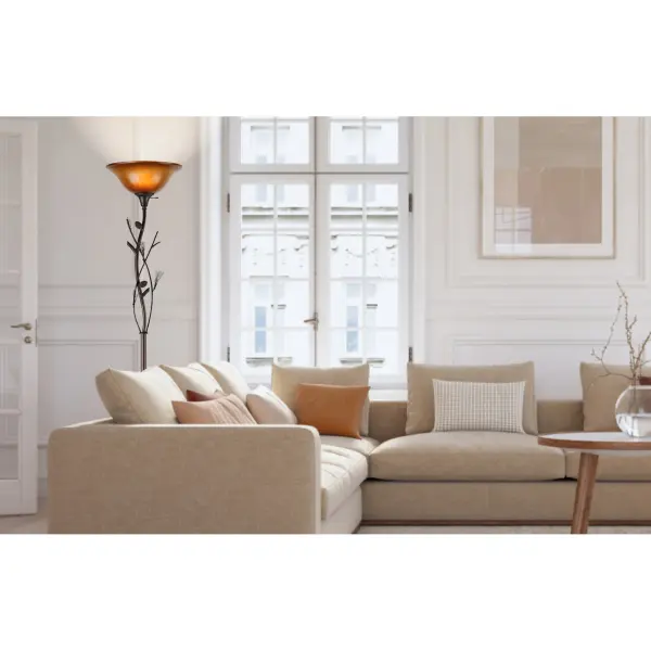Pinecone Torchiere Floor Lamp with Glass Shade - Image 3