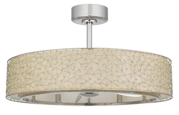 The Breezymeadow ceiling fan combines modern chrome styling with efficient airflow. Its compact 18.5-inch height and energy-efficient 4-watt motor make it ideal for contemporary spaces seeking both function and style.