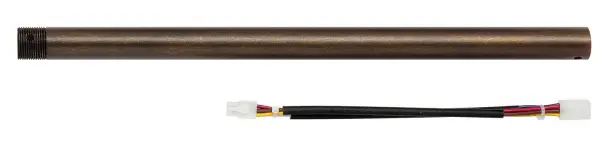 The Hilo extension rod provides an additional 18 inches of drop length for pendant fixtures, ideal for rooms with higher ceilings. The Bronze Patina finish coordinates with warm metal fixtures.