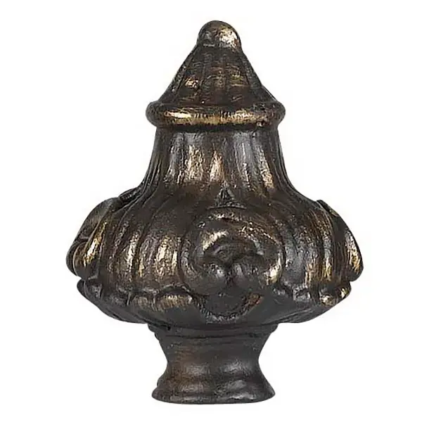Durable cast metal finial in dark bronze finish adds a refined finishing touch to table lamps. Classic design complements traditional and transitional décor. Ready to install with no assembly required.