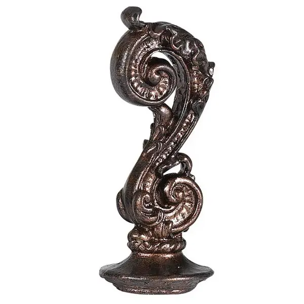 Durable metal construction finial with rust finish adds a classic finishing touch to table and floor lamps. Fits standard size harps with no assembly required for easy installation.