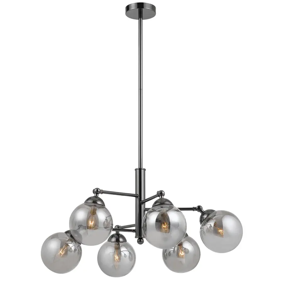 Prato 6-Light Metal and Glass Chandelier - Image 1
