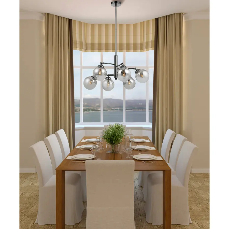 Prato 6-Light Metal and Glass Chandelier - Image 2