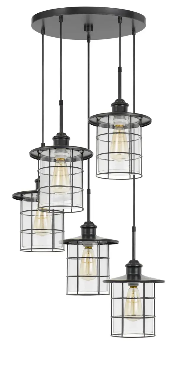 Silverton Five Light Pendant in Dark Bronze