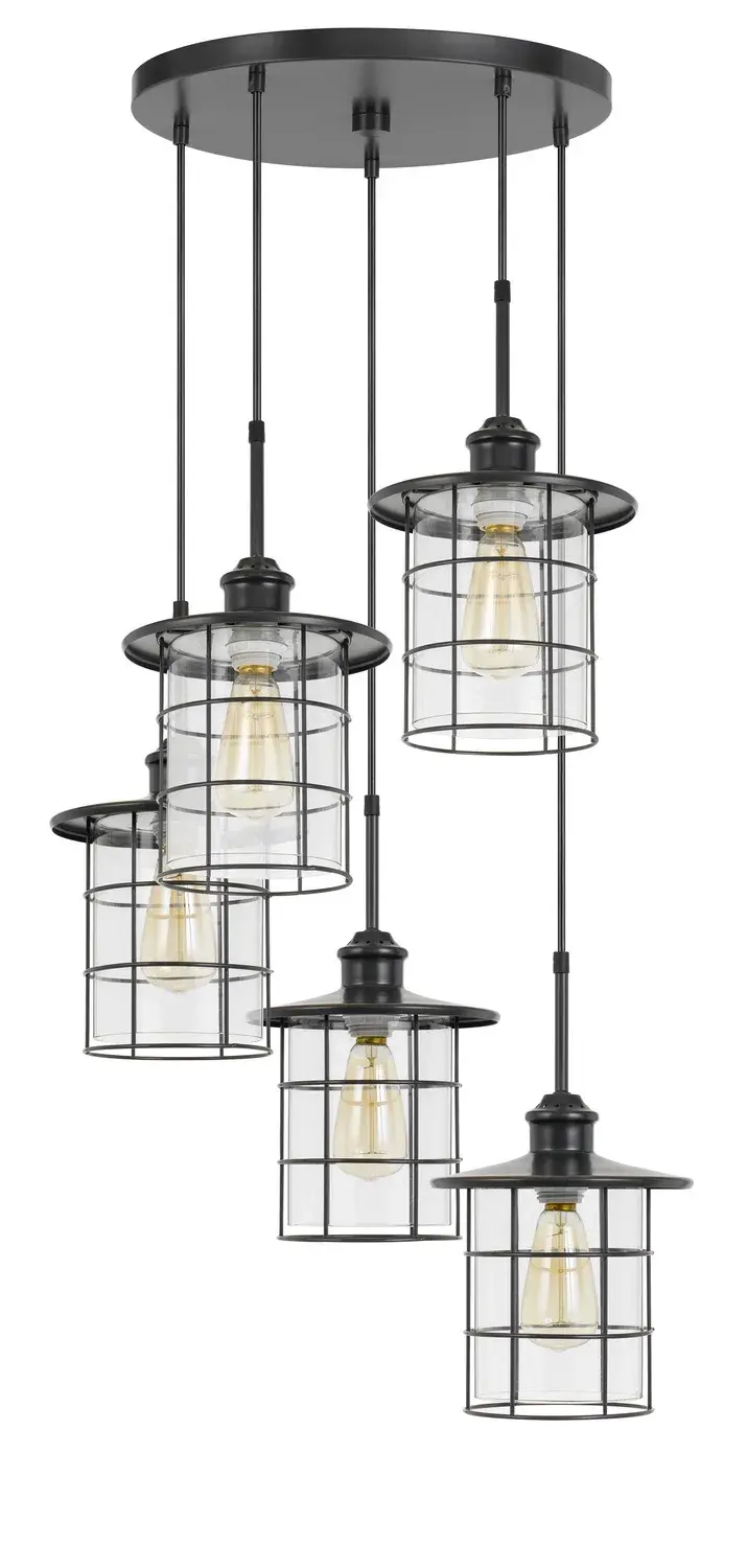 Silverton Five Light Pendant in Dark Bronze