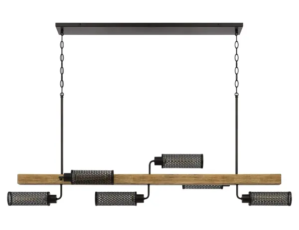 Lenox Six Light Island Chandelier in Light Oak