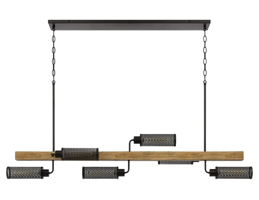 Lenox Six Light Island Chandelier in Light Oak