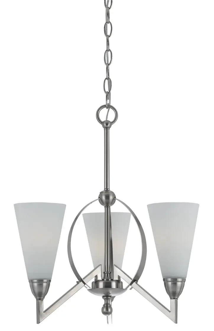 Canroe 3-Light Chandelier in Brushed Steel