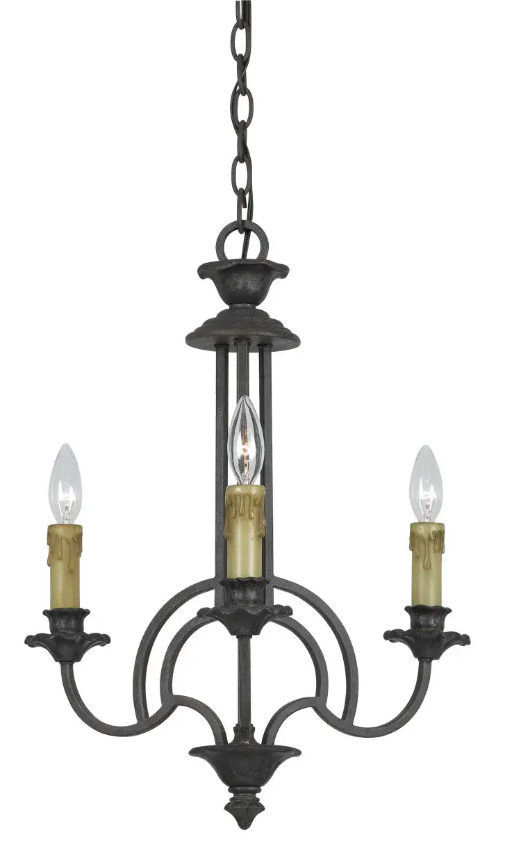 Elberton Three Light Chandelier in English Bronze
