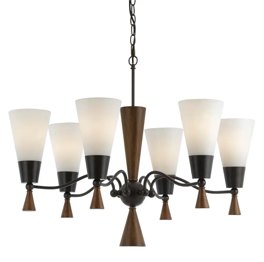 Verona Six Light Chandelier in Mahogany