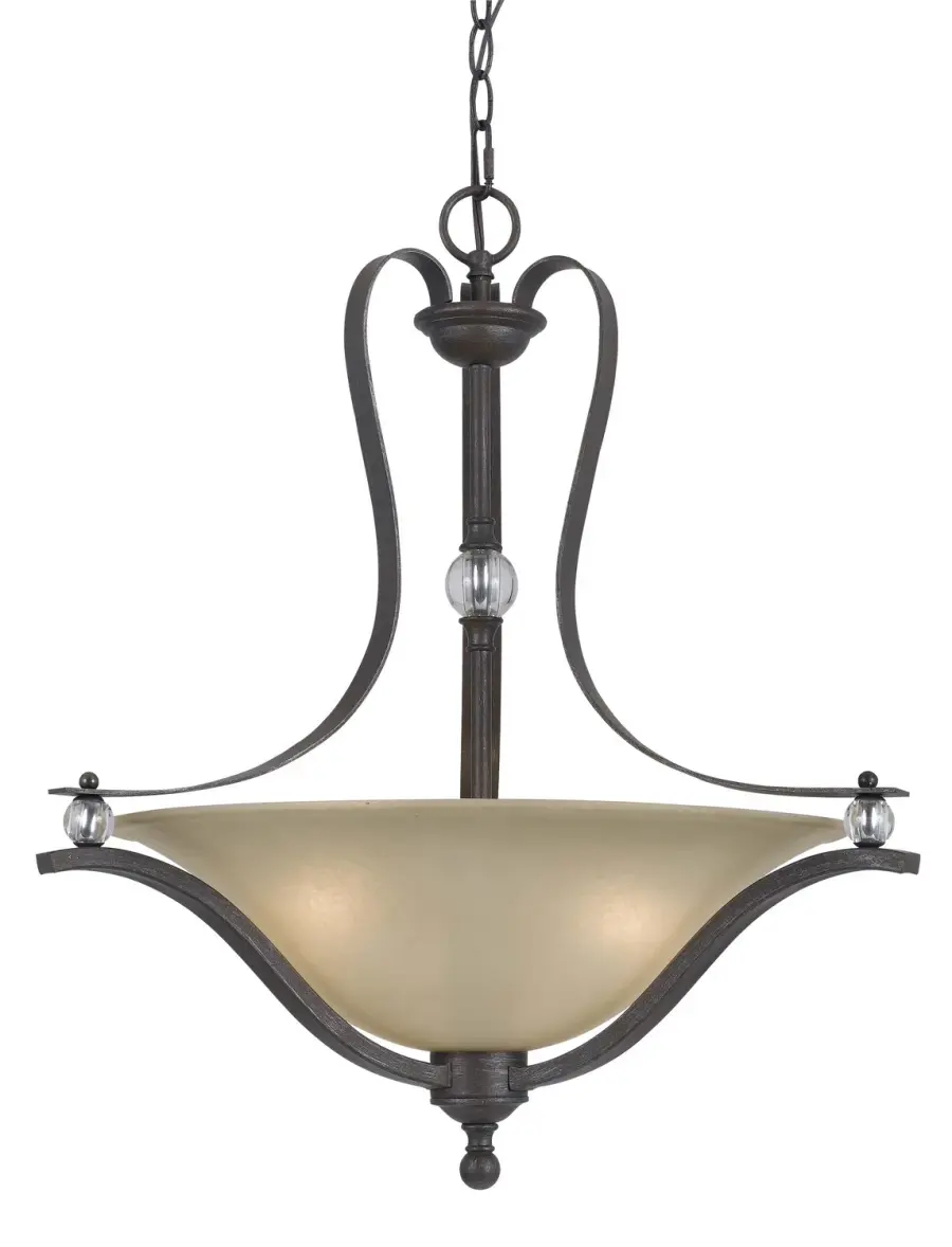 Riverton Three Light Pendant in Dark Bronze