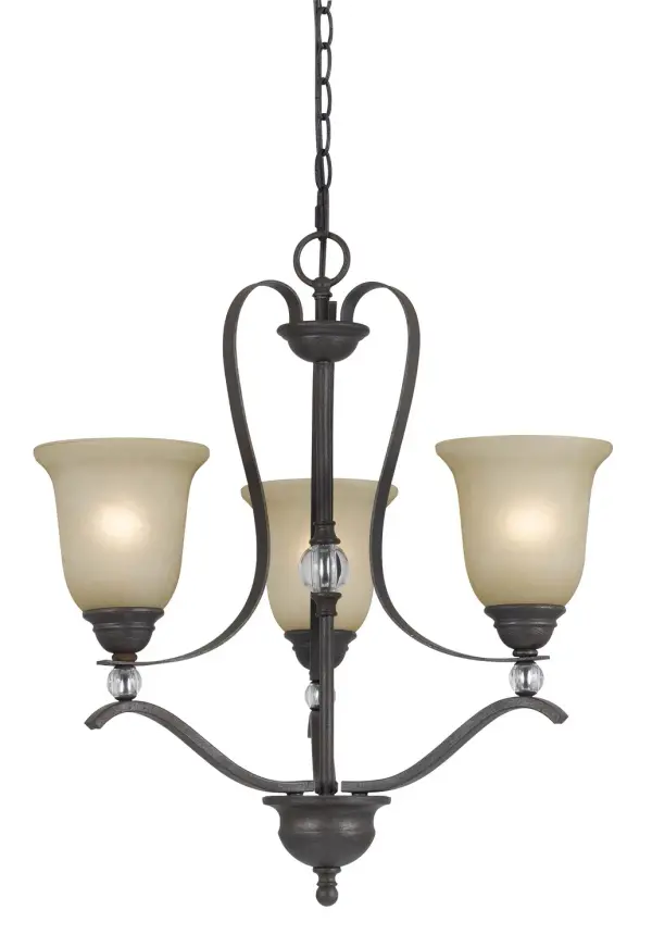 Riverton Three Light Chandelier in Dark Bronze