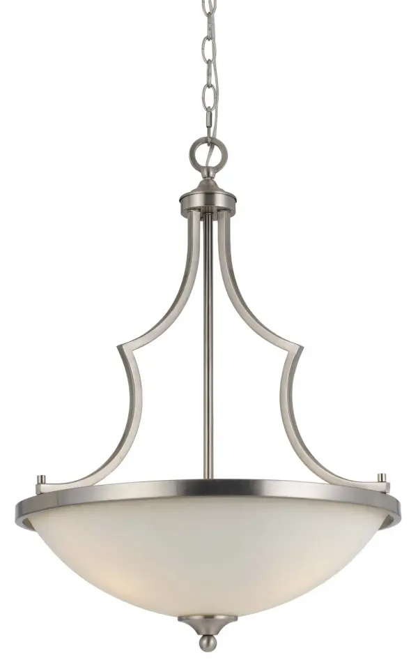 Barrie Three Light Pendant in Brushed Steel