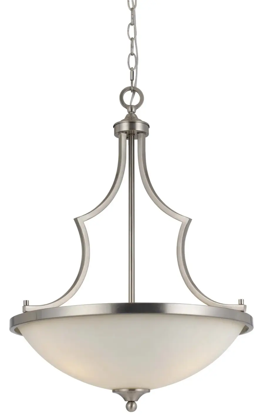 Barrie Three Light Pendant in Brushed Steel