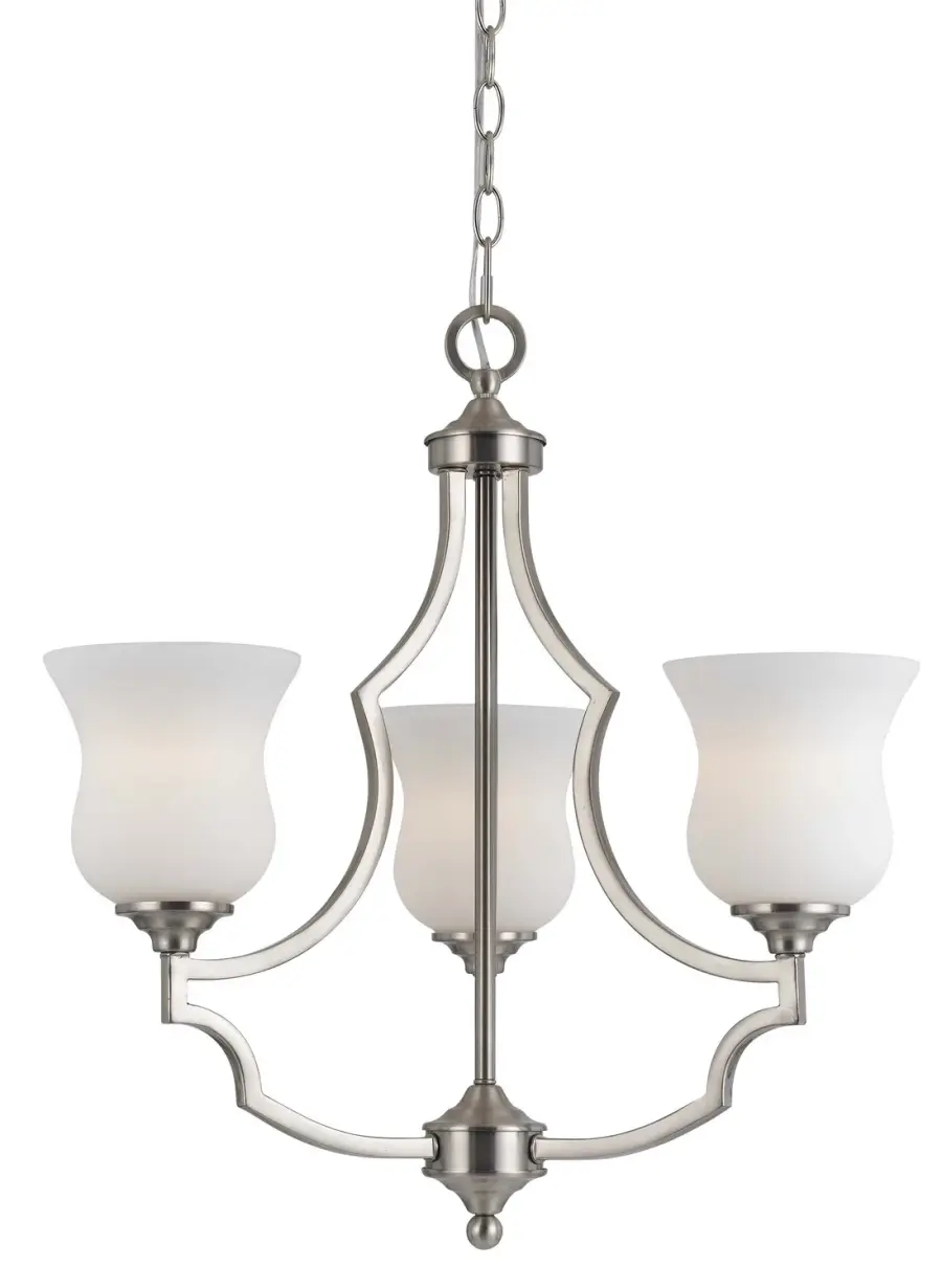 Barrie Three Light Chandelier in Brushed Steel