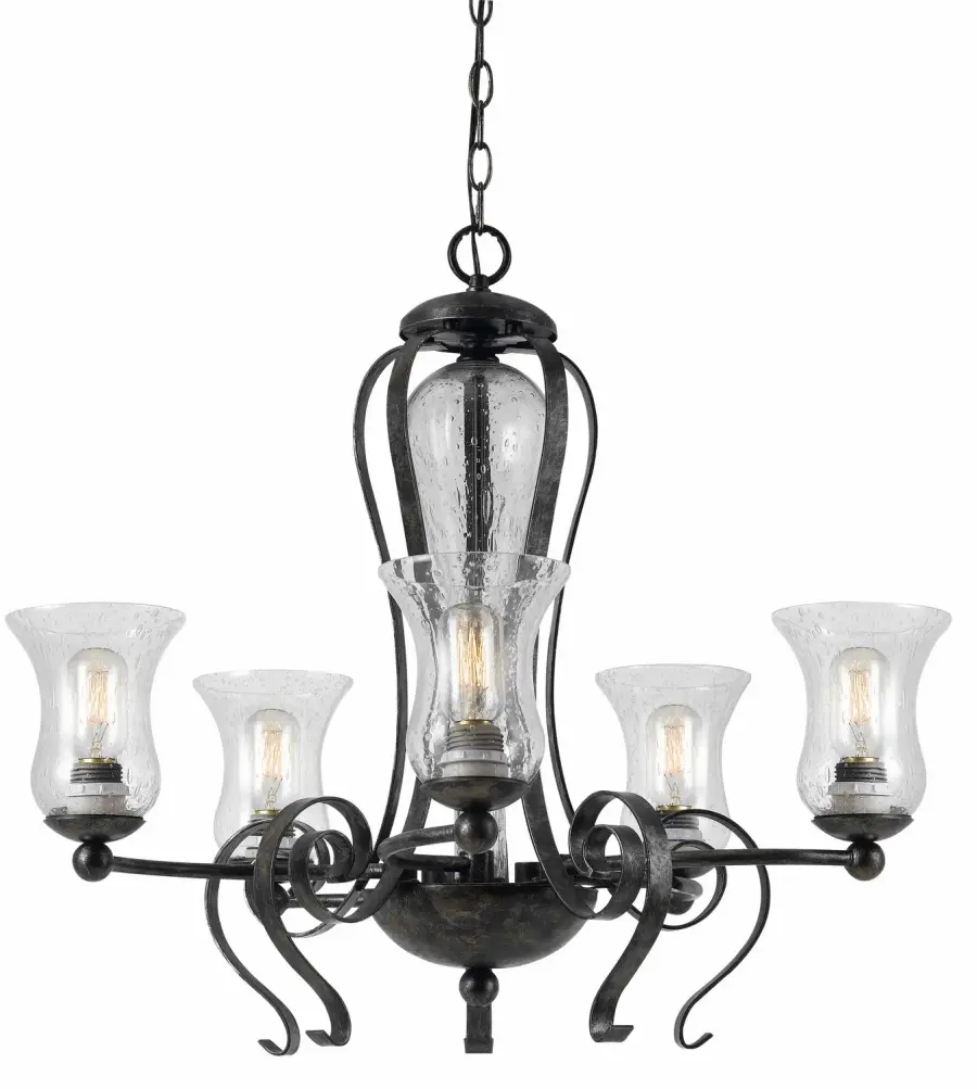 METAL Five Light Chandelier in Eternity
