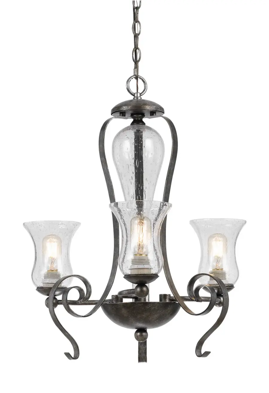 METAL Three Light Chandelier in Eternity