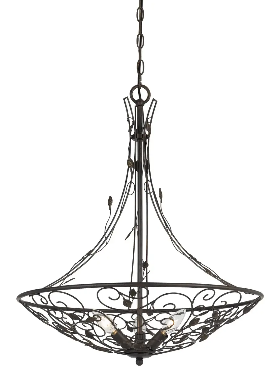 VARANO Three Light Chandelier in Iron Rust