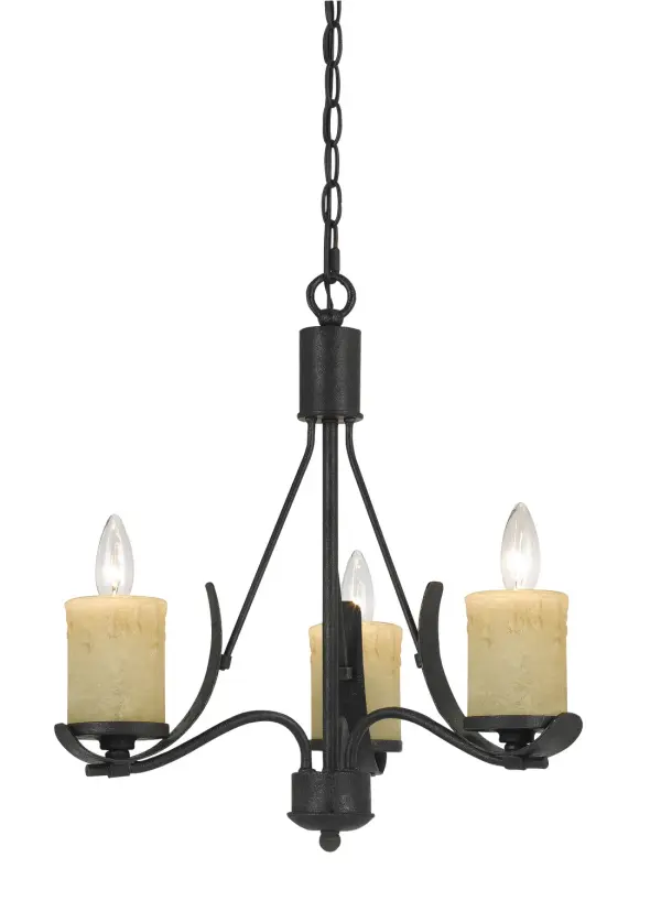 Morelis 3-Light Chandelier in Black Smith