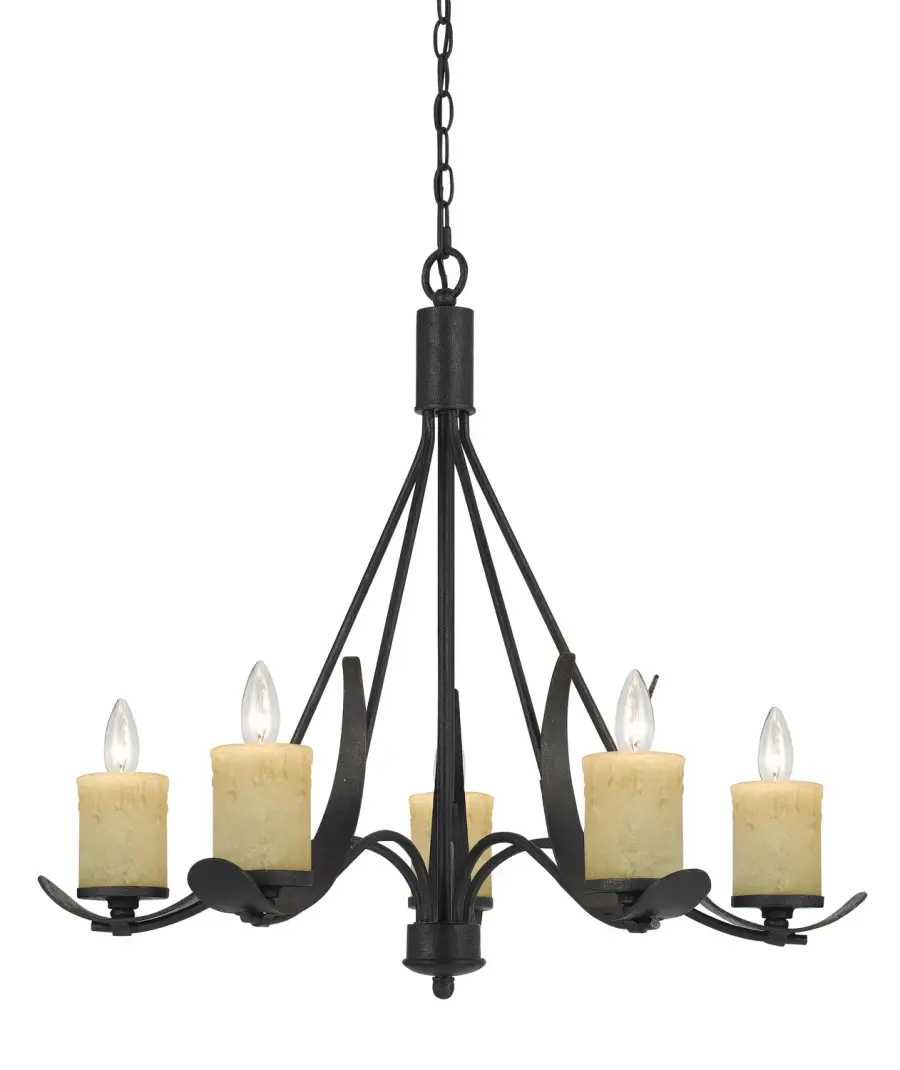MORELIS Five Light Chandelier in Black Smith