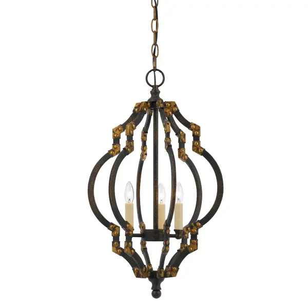 Compact Industrial Pendant with Warm Antique Gold Finish - Image 1