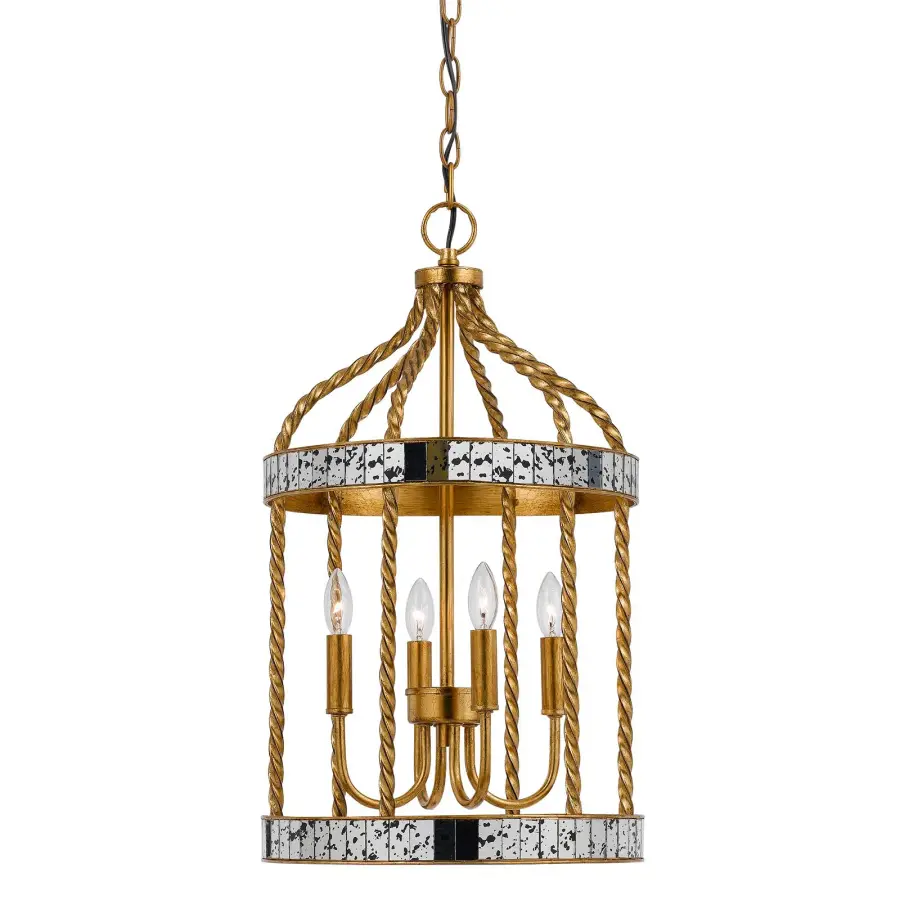 Glenwood 4-Light Pendant in French Gold Antiqued Mirror - Image 1