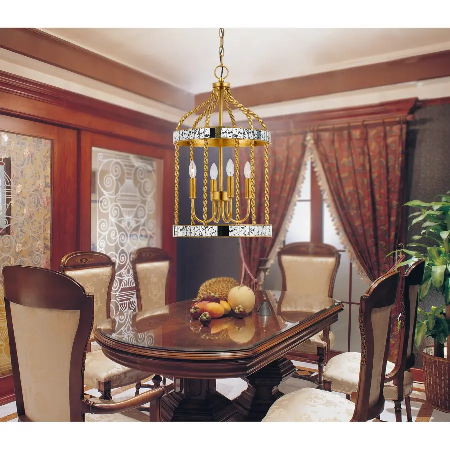 Glenwood 4-Light Pendant in French Gold Antiqued Mirror - Image 2