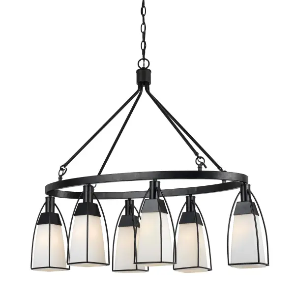 Bold Industrial Chandelier with Timeless Black Finish