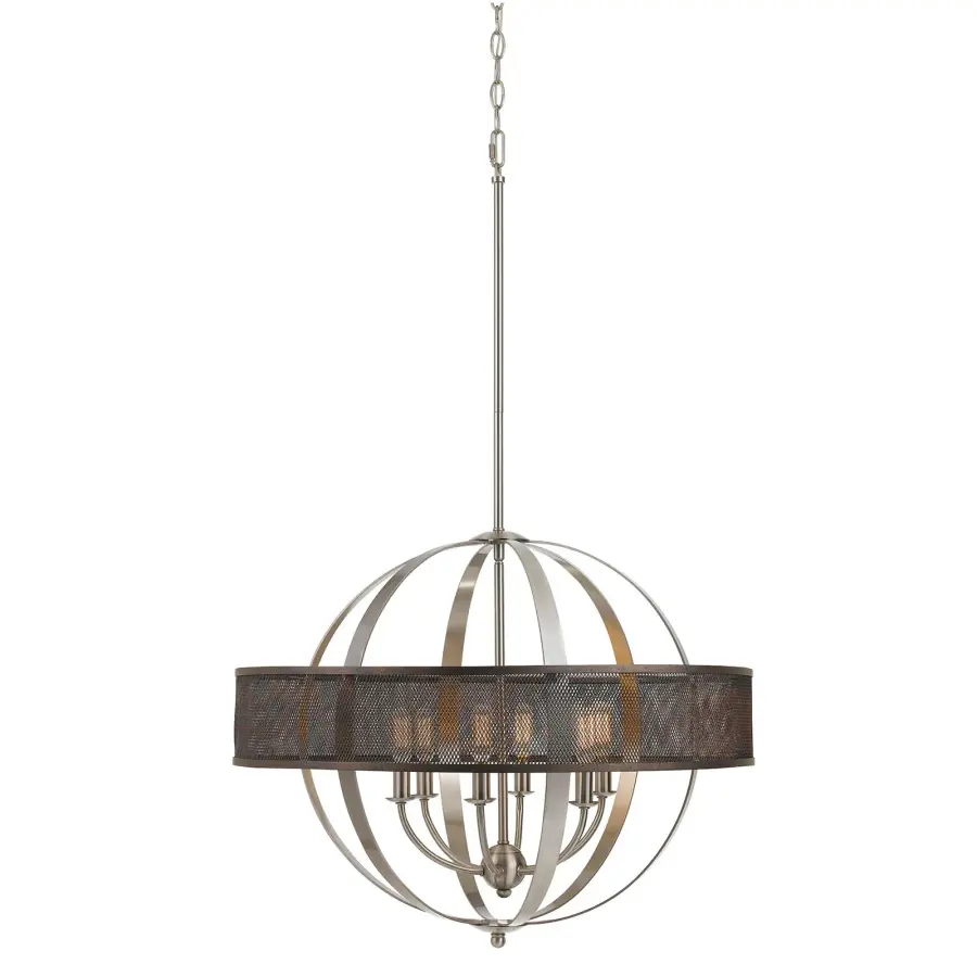 Industrial-Chic 6-Light Chandelier with Vintage Appeal - Image 1