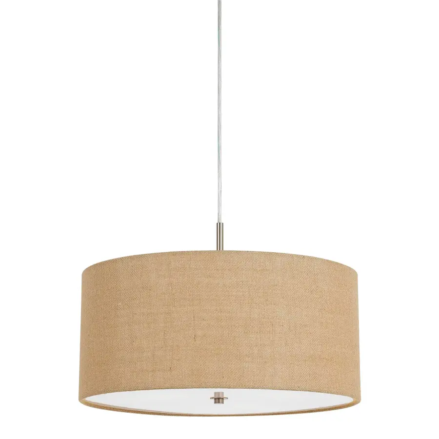 Addison Burlap Drum Pendant Light - Image 1