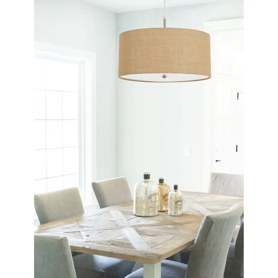 Addison Burlap Drum Pendant Light - Image 3