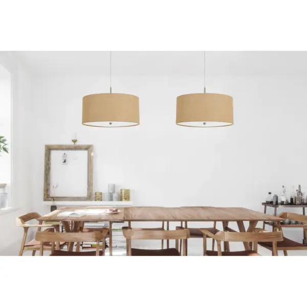 Addison Burlap Drum Pendant Light - Image 4