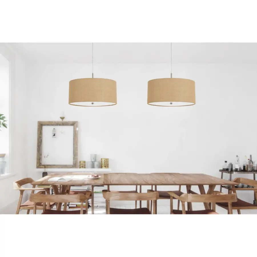 Addison Burlap Drum Pendant Light - Image 4