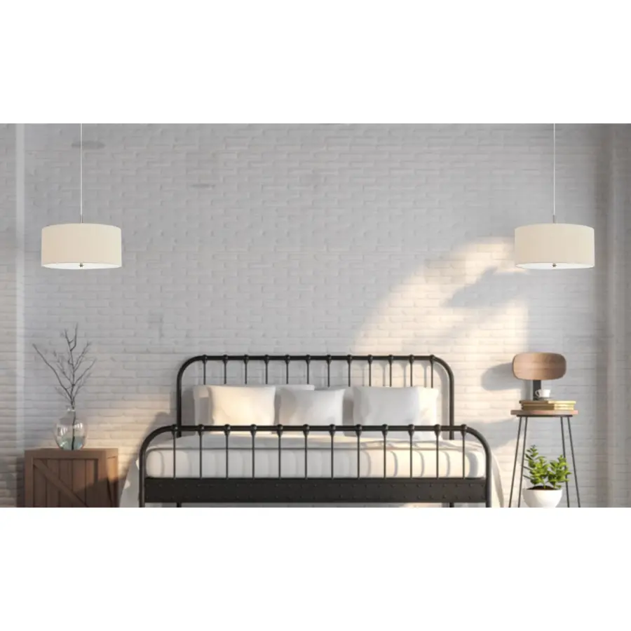 Addison Linen Drum Pendant Light - Image 2