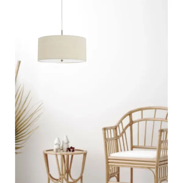 Addison Linen Drum Pendant Light - Image 3