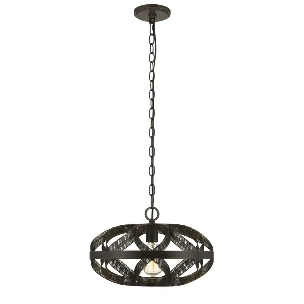 The Alma Metal Mesh Pendant combines industrial design with farmhouse warmth through its dark bronze mesh shade. The open metalwork creates beautiful light patterns while the adjustable 6-foot chain offers flexible installation.
