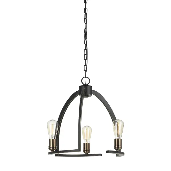 Kinder 3-Light Metal Chandelier in Dark Bronze - Image 1