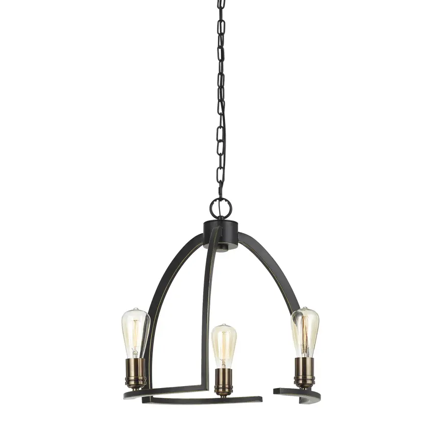 Kinder 3-Light Metal Chandelier in Dark Bronze - Image 1