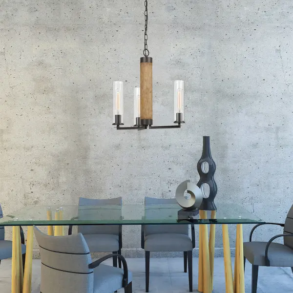 Silverton 3-Light Chandelier with Glass Shades - Image 2
