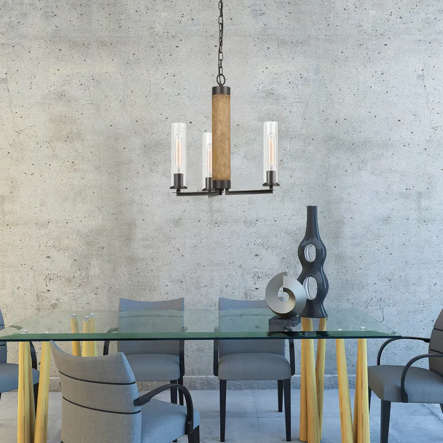 Silverton 3-Light Chandelier with Glass Shades - Image 2