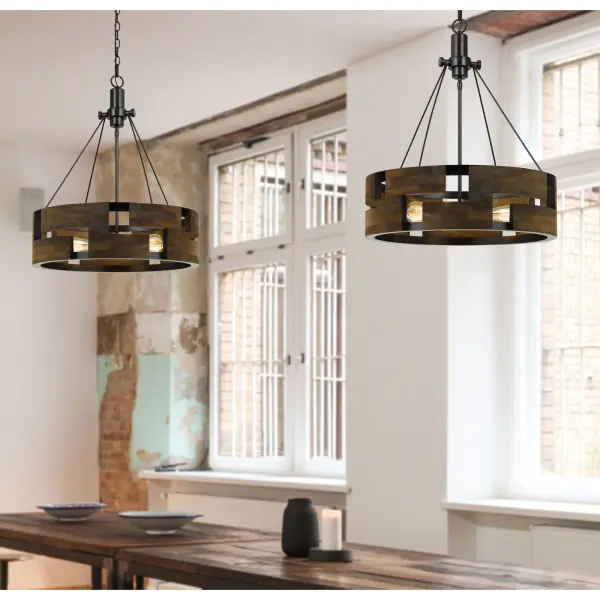 Bradford Metal and Wood Chandelier - Image 2