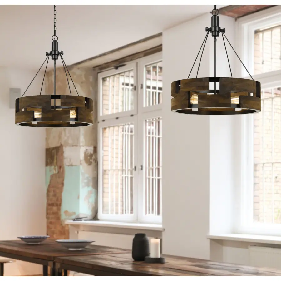 Bradford Metal and Wood Chandelier - Image 3