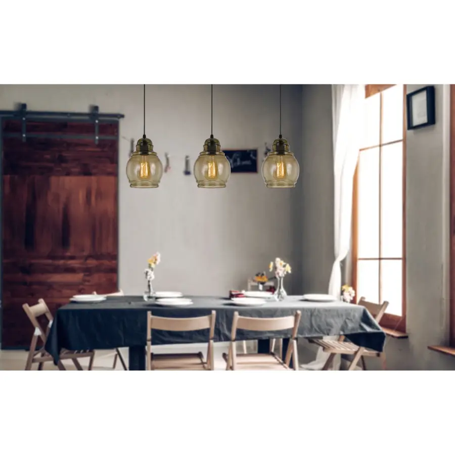 Teramo Rippled Glass Pendant Light - Image 2