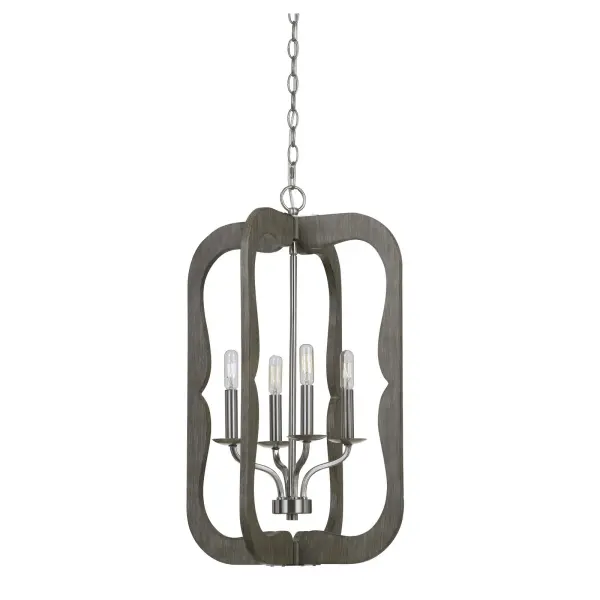 Portici Wood Pendant Fixture - 4 Light - Image 1